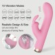Nola 10 Function Curved Silicone Rabbit Vibrator - Pink by Sexopolis