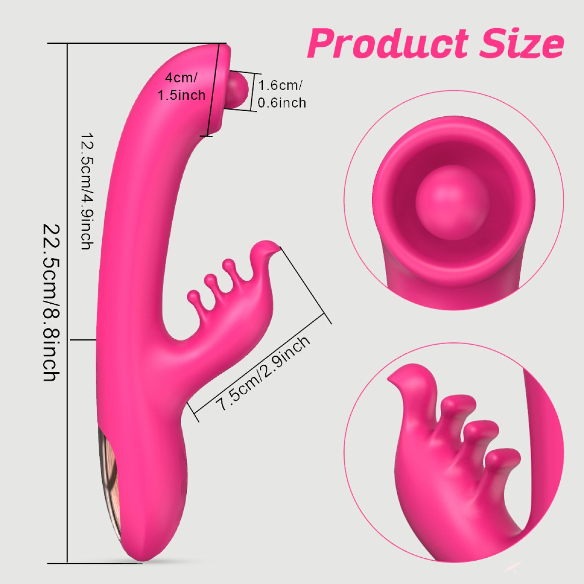 Sexopolis Giselle Silicone Rabbit Vibrator with Rotating Tip - Pink by Sexopolis