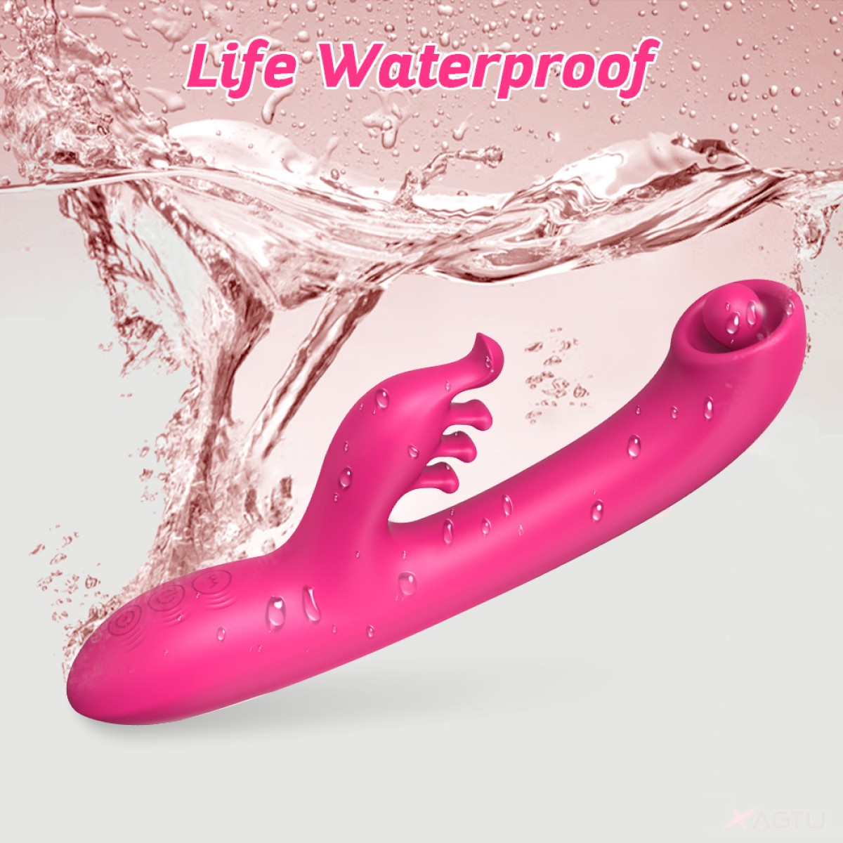Sexopolis Giselle Silicone Rabbit Vibrator with Rotating Tip - Pink by Sexopolis