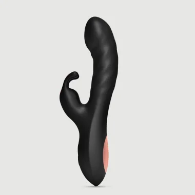 Sexopolis Amaya Curved Silicone Rabbit Vibrator - Black