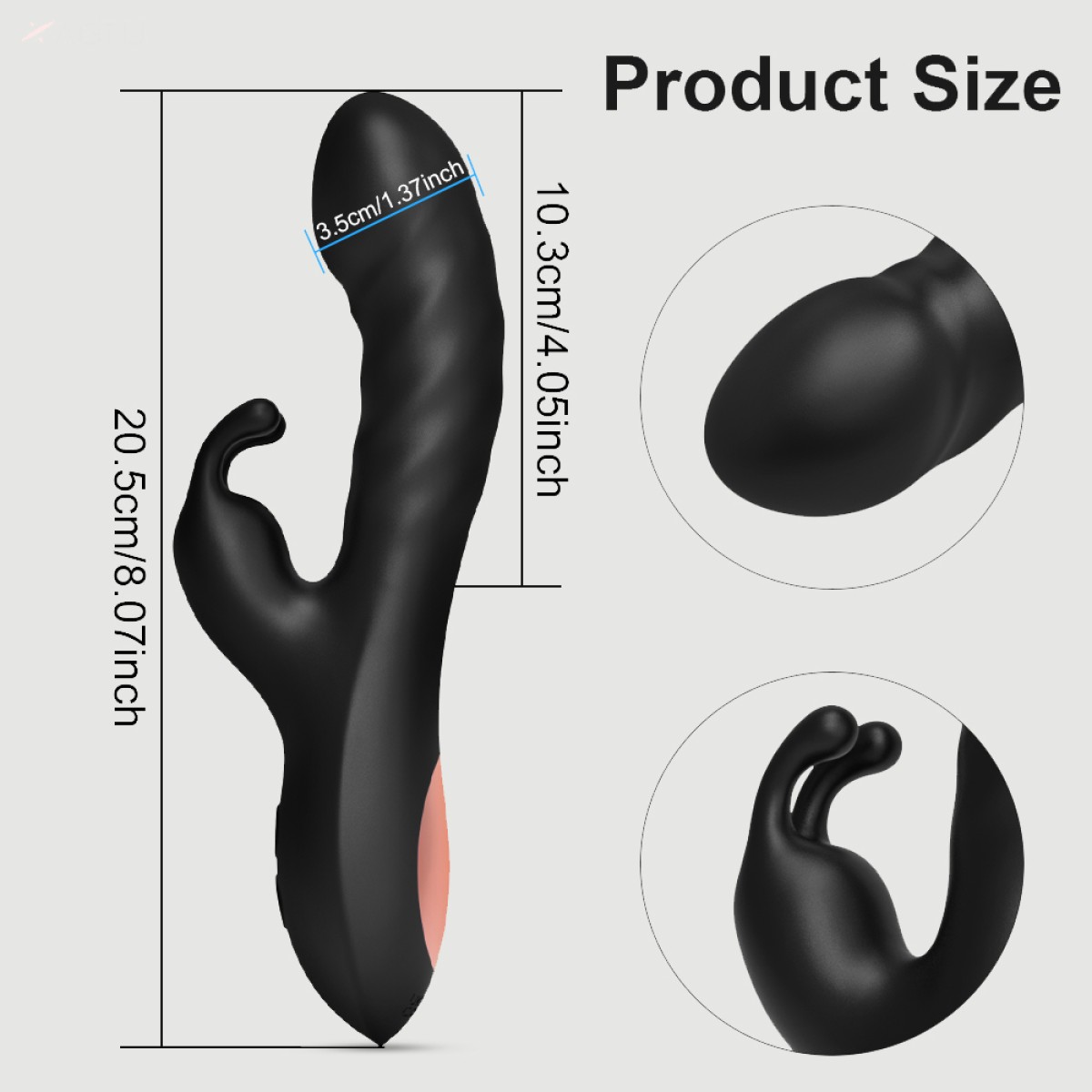 Sexopolis Amaya Curved Silicone Rabbit Vibrator - Black by Sexopolis