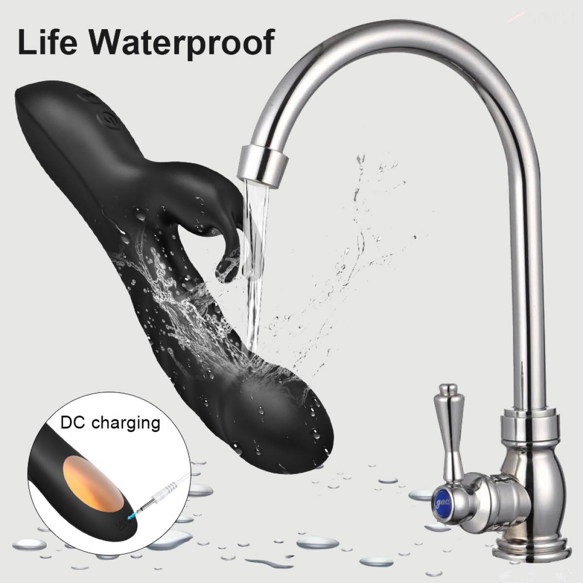 Sexopolis Amaya Curved Silicone Rabbit Vibrator - Black by Sexopolis