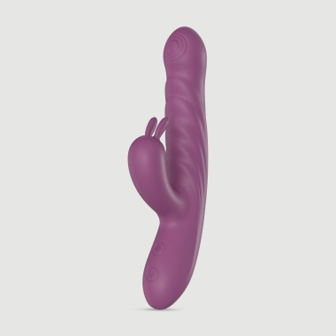 Παλινδρομικός Rabbit Δονητής Σιλικόνης Babette Silicone Rabbit Thrusting Vibrator - Μωβ