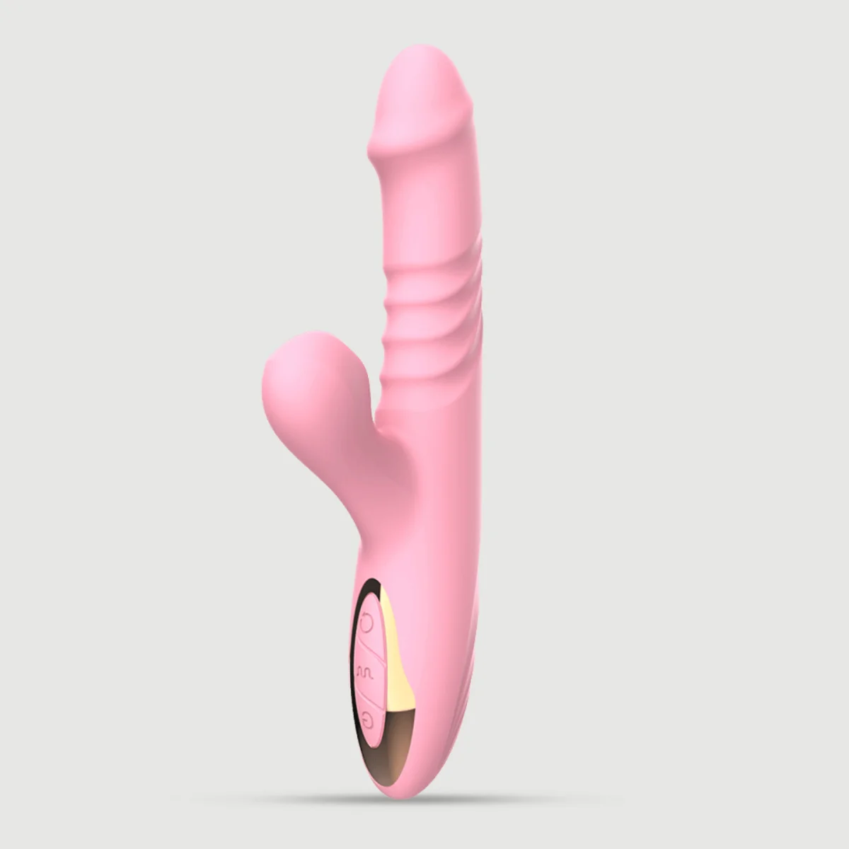 Lusty Premium Thrusting Silicone Rabbit Vibrator with Clitoral Suction - Pink by Sexopolis