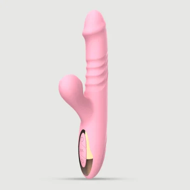 Lusty Premium Thrusting Silicone Rabbit Vibrator with Clitoral Suction - Pink