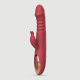 Vegas Ribbed Thrusting Silicone Vibrator with Bulge Tip - Red by Sexopolis