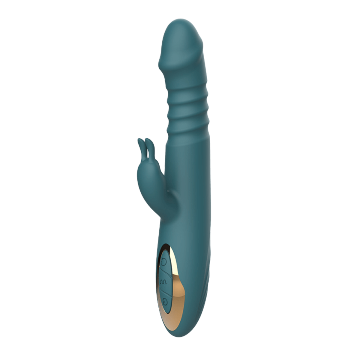 Παλινδρομικός Rabbit Δονητής Σιλικόνης με Ραβδώσεις & Διογκωμένο Άκρο Vegas Ribbed Thrusting Silicone Vibrator with Bulge Tip - Πράσινος by Sexopolis