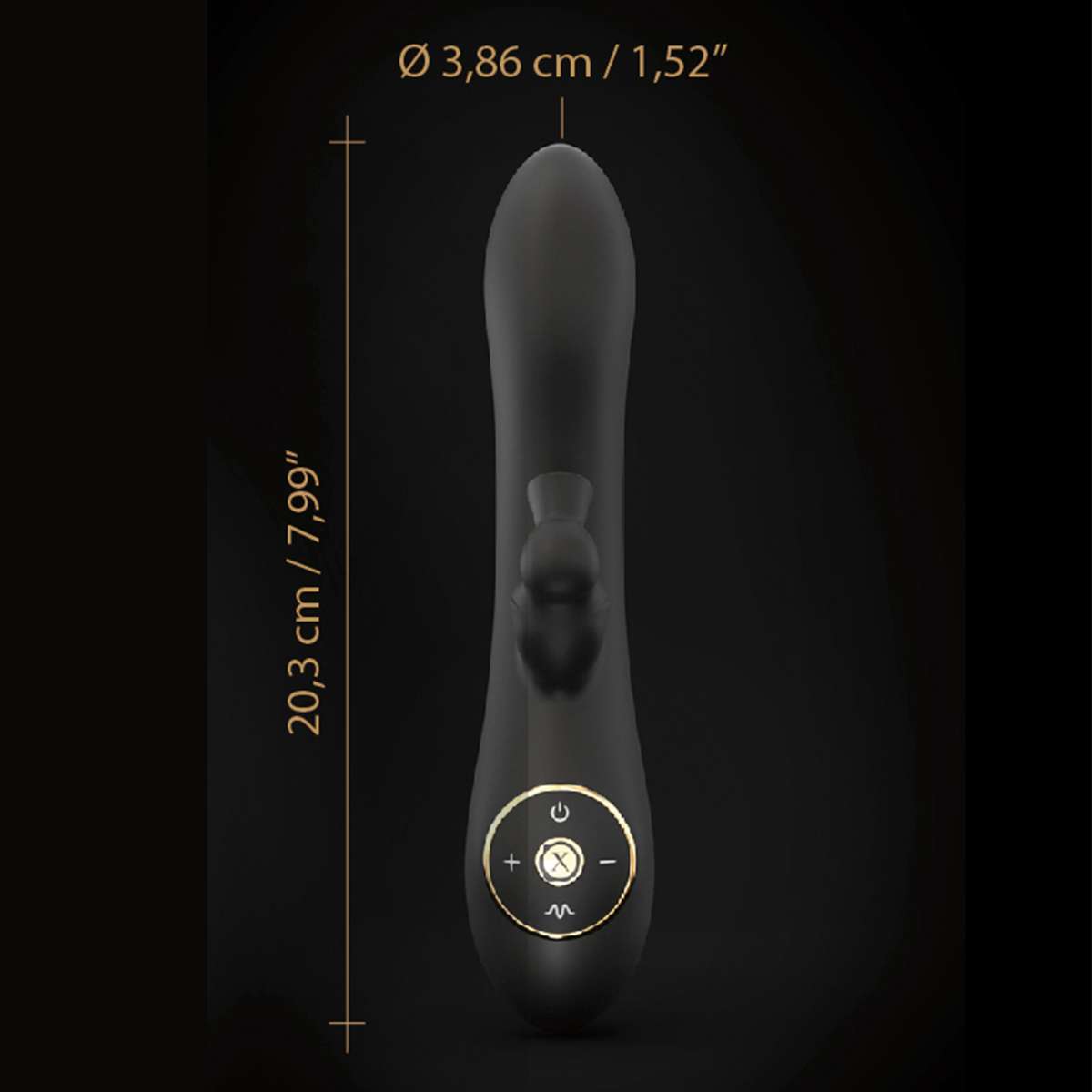 Divine Clitoral Suction Silicone Rabbit Vibrator - Black by Sexopolis