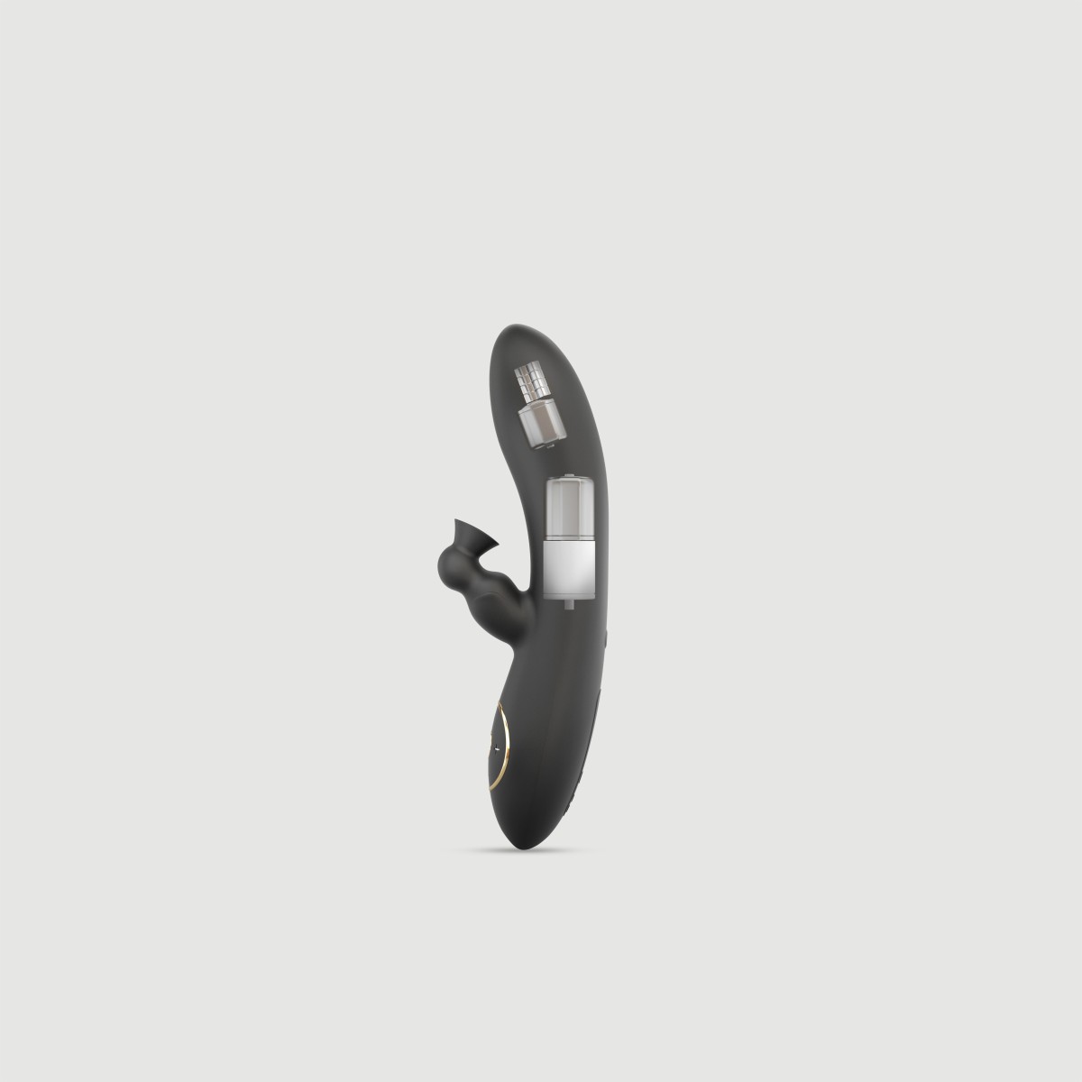 Divine Clitoral Suction Silicone Rabbit Vibrator - Black by Sexopolis