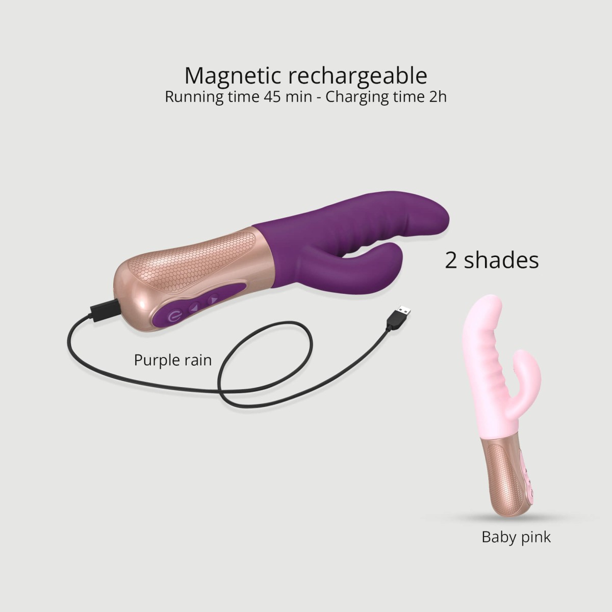 Sassy Bunny Thrusting & Tapping Silicone Rabbit G-Spot Vibrator - Purple by Sexopolis