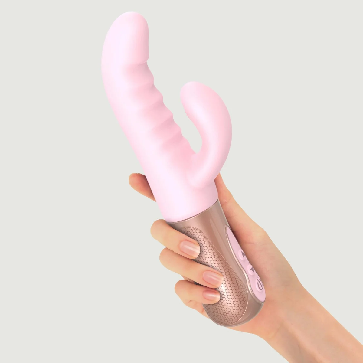 Sassy Bunny Thrusting & Tapping Silicone Rabbit G-Spot Vibrator - Pink by Sexopolis