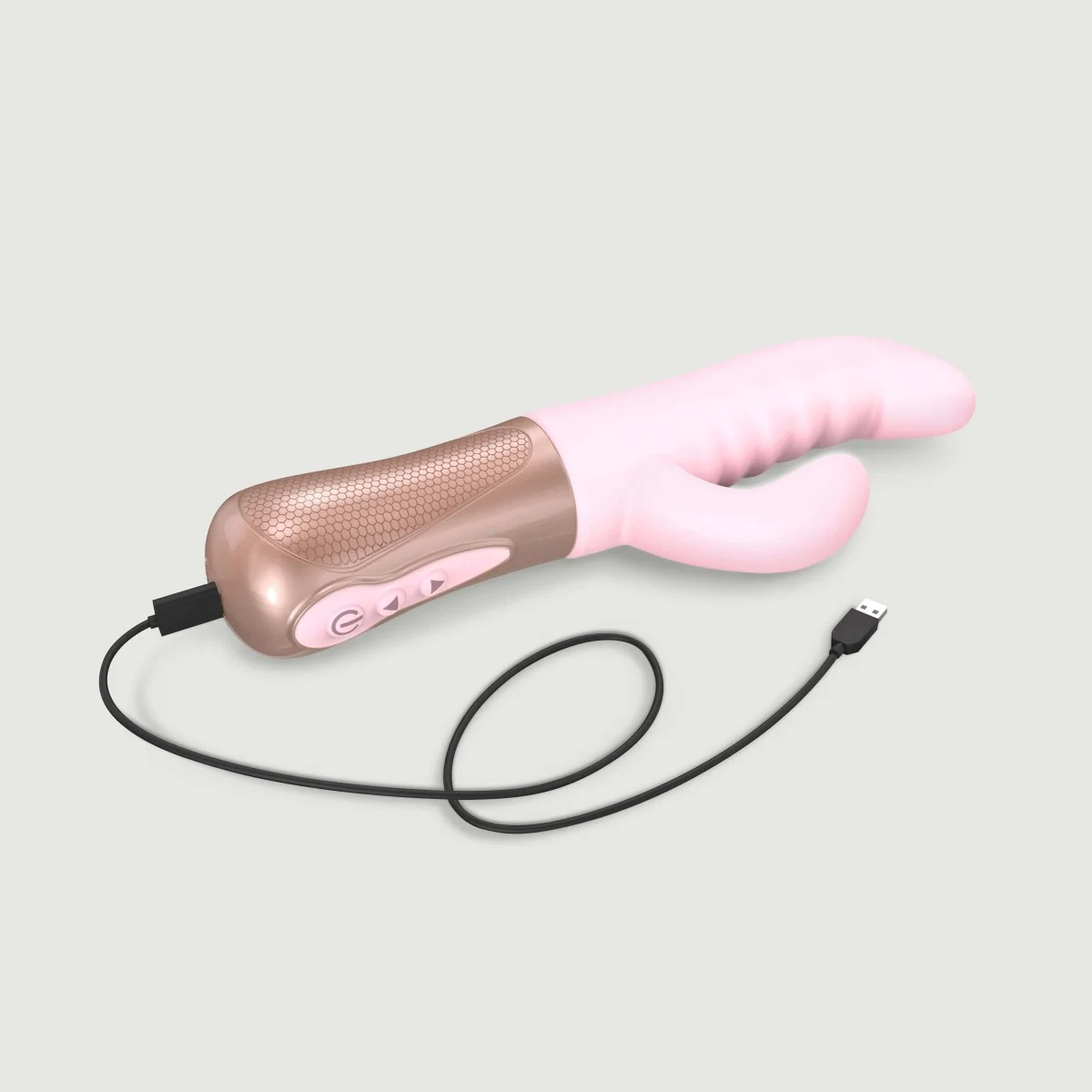 Sassy Bunny Thrusting & Tapping Silicone Rabbit G-Spot Vibrator - Pink by Sexopolis