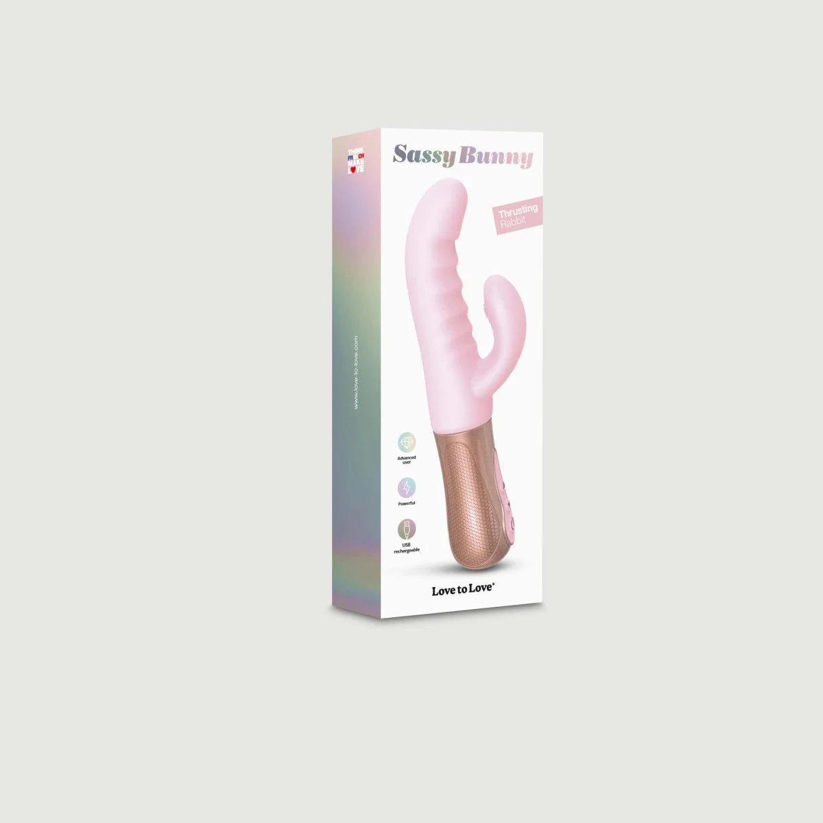 Sassy Bunny Thrusting & Tapping Silicone Rabbit G-Spot Vibrator - Pink by Sexopolis