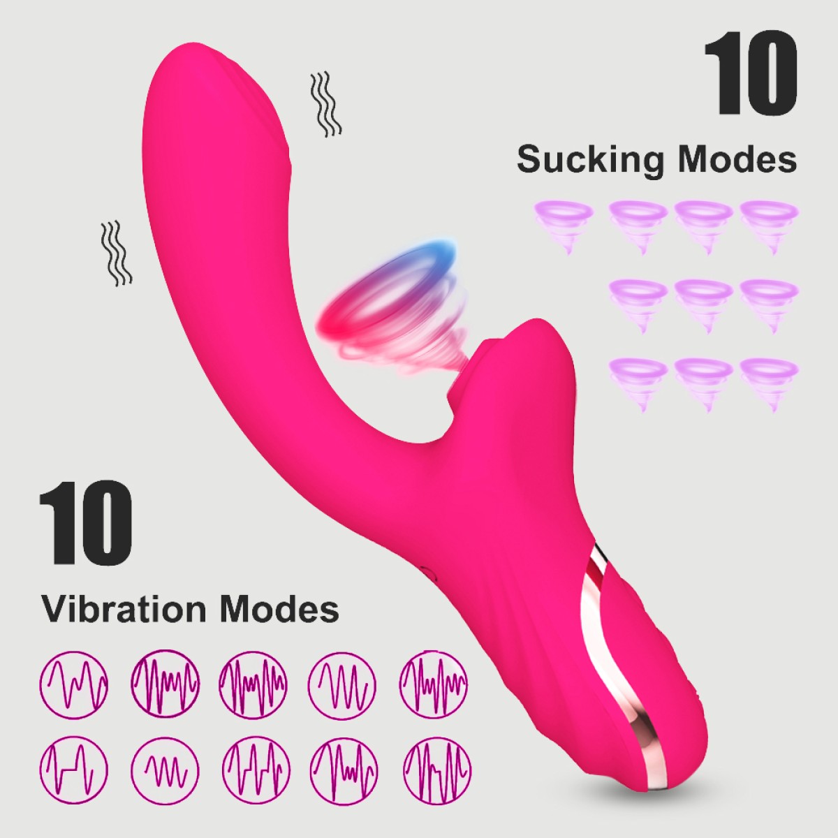 Lilo Silicone Rabbit Vibrator with Clitoral Suction - Pink by Sexopolis
