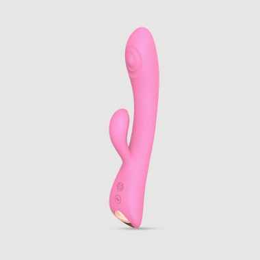 Bunny & Clyde Premium Tapping Silicone Rabbit Vibrator - Pink