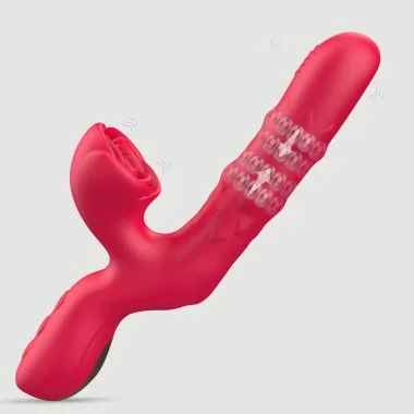 Your Vaginal Masseur Silicone Rabbit Vibrator With Internal Beads - Red