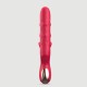 Your Vaginal Masseur Silicone Rabbit Vibrator With Internal Beads - Red by Sexopolis
