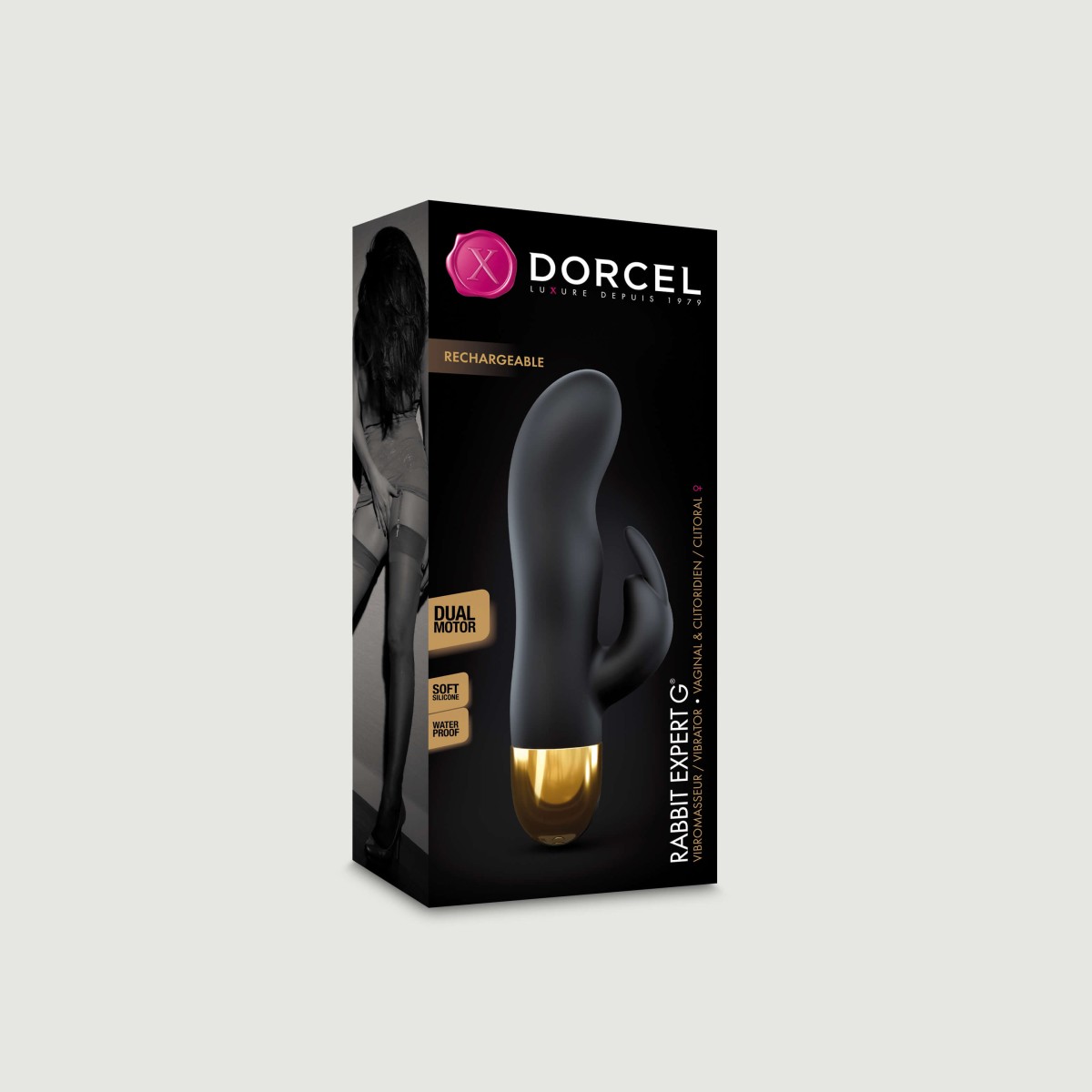 Expert G Silicone Rabbit G-Spot Vibrator - Black by Sexopolis