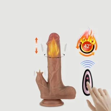 22 cm Large Remote Controlled Silicone Realistic Rabbit Vibrator With Suction Cup - Flesh