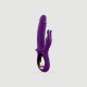 Realistic Rabbit Silicone Vibrator With Clitoris Tickler - Purple by Sexopolis