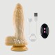 Θερμαινόμενος Ρεαλιστικός Δονητής Σιλικόνης Με Βεντούζα & Κουκκίδες 21,5 cm Liquid Silicone Heating & Vibrating Realistic Dildo With Ribs & Suction Cup - Χρυσός by Sexopolis