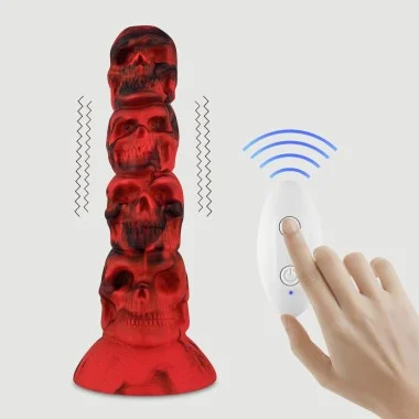 Ασύρματος Δονητής Σιλικόνης Με Βεντούζα The Walking Dead Large Remote Controlled Realistic Silicone Vibrator With Suction Cup - Κόκκινος