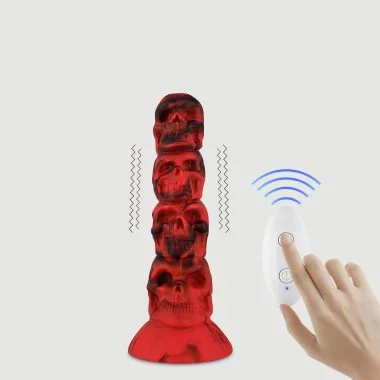 Ασύρματος Δονητής Σιλικόνης Με Βεντούζα The Walking Dead Medium Remote Controlled Realistic Silicone Vibrator With Suction Cup - Κόκκινος