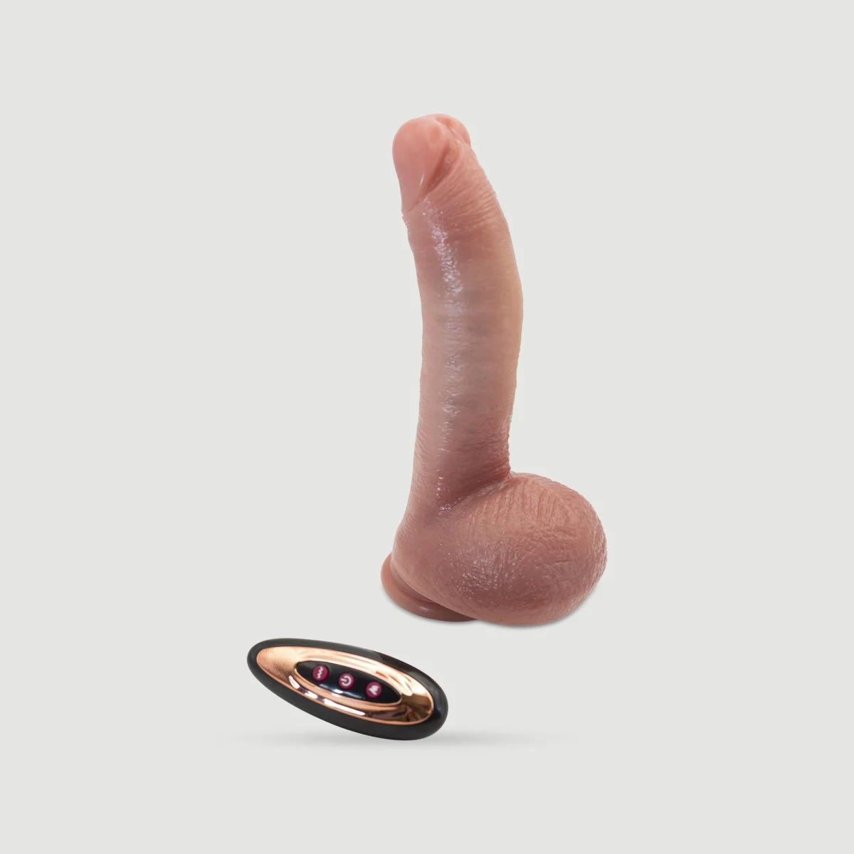 Ασύρματος Παλινδρομικός Ρεαλιστικός Δονητής Σιλικόνης με Όρχεις & Βεντούζα Bruno 22 cm - Φυσικό Χρώμα by Sexopolis