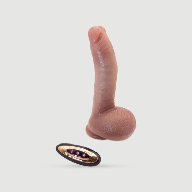 Ασύρματος Παλινδρομικός Ρεαλιστικός Δονητής Σιλικόνης με Όρχεις & Βεντούζα Bruno 22 cm - Φυσικό Χρώμα