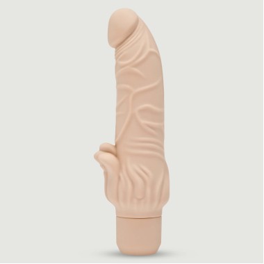 Κυρτός Ρεαλιστικός Δονητής Σιλικόνης Silicone Realistic Clitoris Stimulating Vibrator - Φυσικό Χρώμα