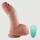Zuri 21 cm Curved Thick Realistic Remote Controlled Silicone Vibrator With Balls & Suction Cup - Flesh by Sexopolis