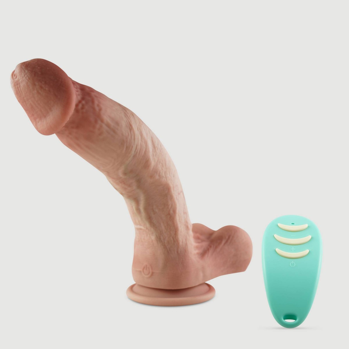 Μεγάλος Κυρτός Ασύρματος Ρεαλιστικός Δονητής Σιλικόνης Με Όρχεις & Βεντούζα Tasma 27,5 cm - Φυσικό Χρώμα by Sexopolis