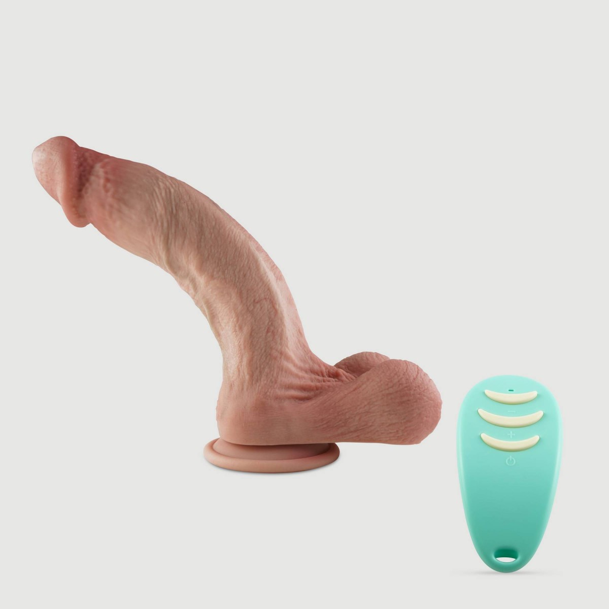 Μεγάλος Κυρτός Ασύρματος Ρεαλιστικός Δονητής Σιλικόνης Με Όρχεις & Βεντούζα Tasma 27,5 cm - Φυσικό Χρώμα by Sexopolis
