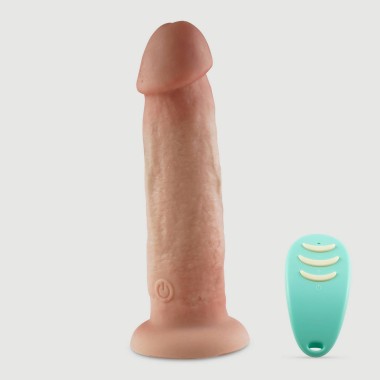 Παλινδρομικός Ασύρματος Ρεαλιστικός Δονητής Σιλικόνης Με Βεντούζα Massimo 19,5 cm - Φυσικό Χρώμα