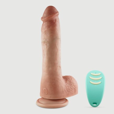 Παλινδρομικός Ασύρματος Ρεαλιστικός Δονητής Σιλικόνης Με Όρχεις & Βεντούζα Zarma 22 cm - Φυσικό Χρώμα