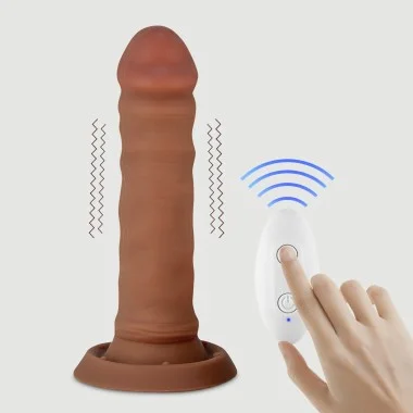 Ρεαλιστικός Δονητής Σιλικόνης Με Βεντούζα 22 cm Bendable Large Silicone Vibrating Realistic Dildo With Suction Cup - Φυσικό Χρώμα