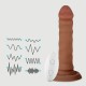 22 cm Bendable Large Silicone Vibrating Realistic Dildo With Suction Cup - Flesh by Sexopolis