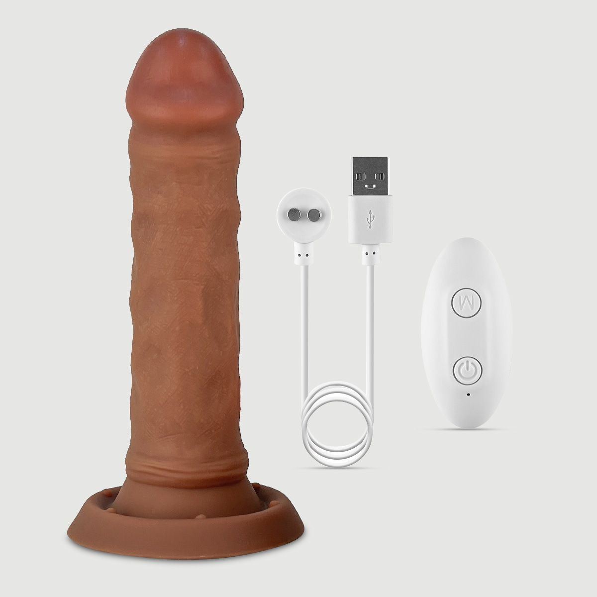 22 cm Bendable Large Silicone Vibrating Realistic Dildo With Suction Cup - Flesh by Sexopolis