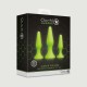 Glow In The Dark Silicone Butt Plug Set - Green by Sexopolis