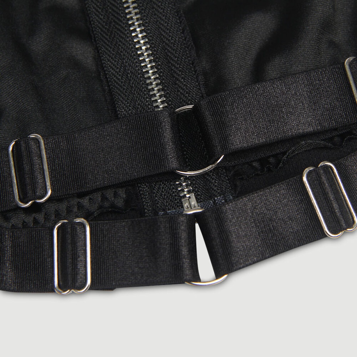 Plus Size Τοπ Σουτιέν Με Φερμουάρ & Πλάτη Χωρίς Κάλυψη Mesh Bra Top With Zipper Front & Backless Sexy Dress Costume - Μαύρο by Sexopolis