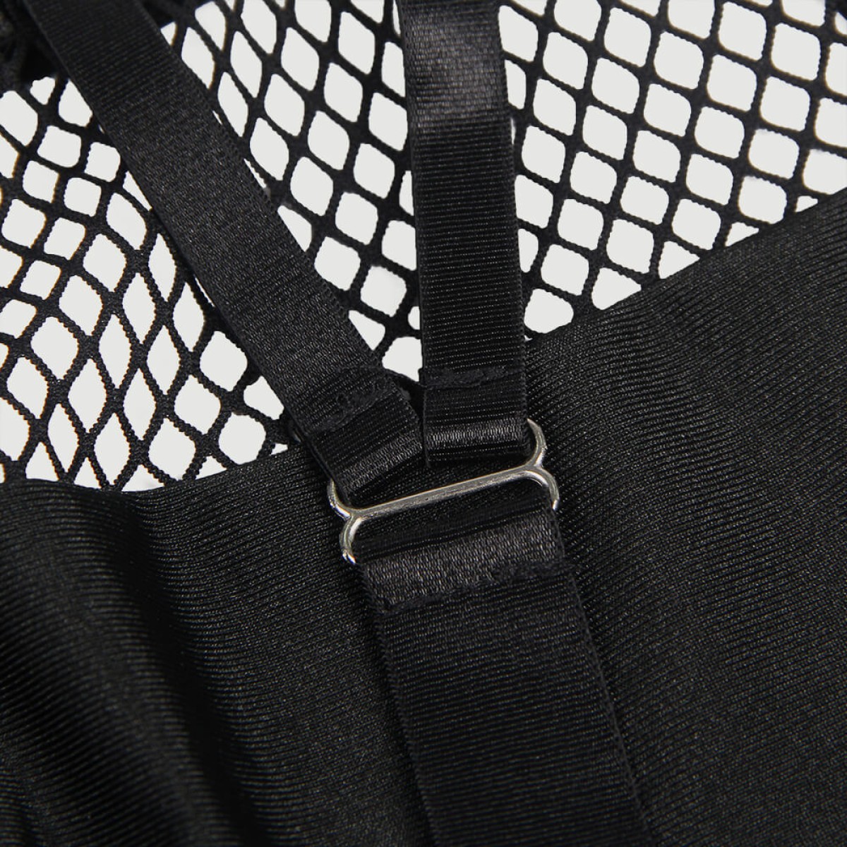 Plus Size Τοπ Σουτιέν Με Φερμουάρ & Πλάτη Χωρίς Κάλυψη Mesh Bra Top With Zipper Front & Backless Sexy Dress Costume - Μαύρο by Sexopolis