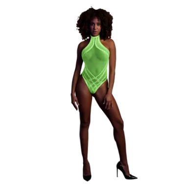 Glow In The Dark Body with Halter Neck - Green