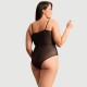 Plus Size Sexy Κορμάκι One Piece Metal Strap See Through Underwire Bodysuit - Μαύρο by Sexopolis