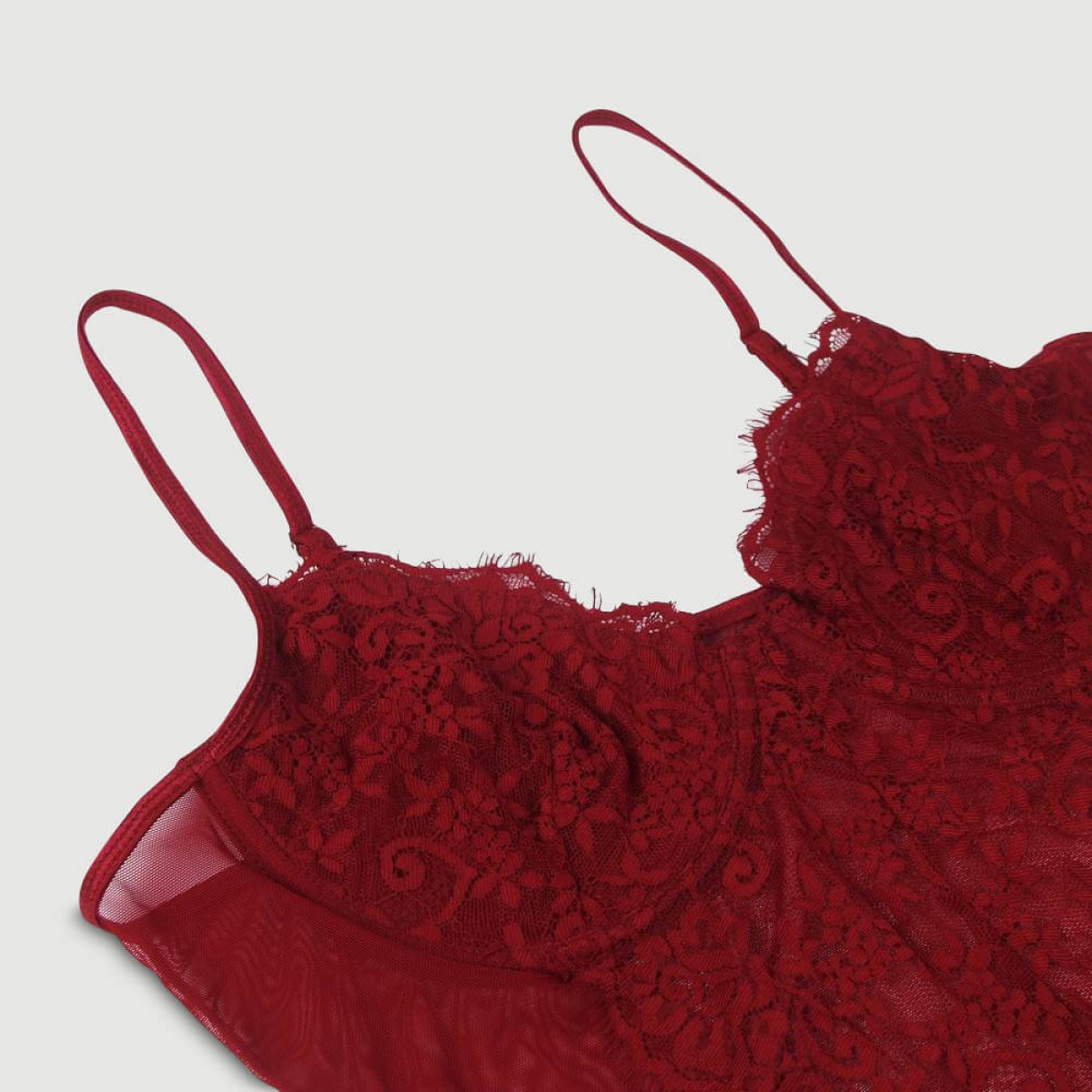 Σέξι Κορμάκι Με Ανοιχτό Καβάλο & Δαντέλα Crotchless High Quality Lace Splicing Sexy Teddy With Underwire - Κόκκινο by Sexopolis