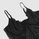 Σέξι Κορμάκι Με Ανοιχτό Καβάλο & Δαντέλα Crotchless High Quality Lace Splicing Sexy Teddy With Underwire - Μαύρο by Sexopolis