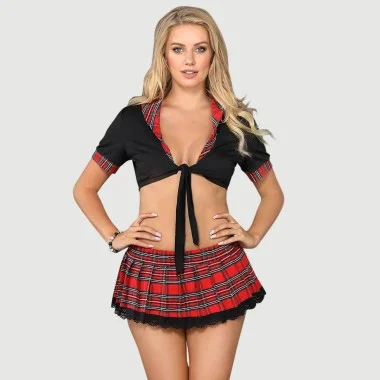 Sexy Student Pleated Skirt Costume
