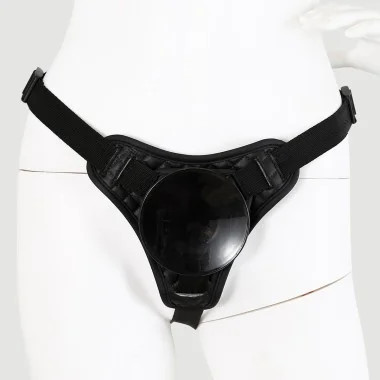 Δερμάτινη Ζώνη Strap On Για Ομοιώματα Με Βεντούζα Leather Strap On Harness For Suction Cup DIldos - Μαύρη
