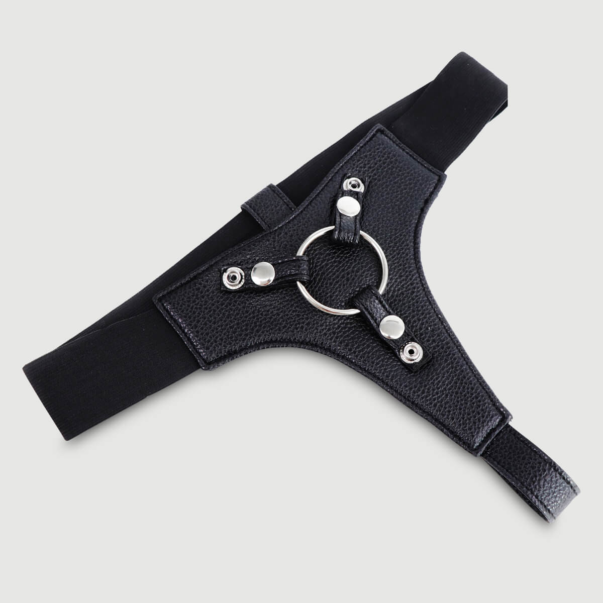 Leather Strap On Harness With Adjustable Straps & O Ring – Black by Sexopolis