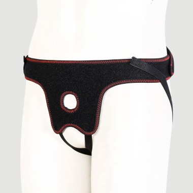 Ζώνη Strap On Ανοιχτή Στο Αιδοίο Με Βελούδινη Υφή & Ραφές Velcro Adjustable Crotchless Strap On Harness With Velvet Touch & Stitching – Μαύρη