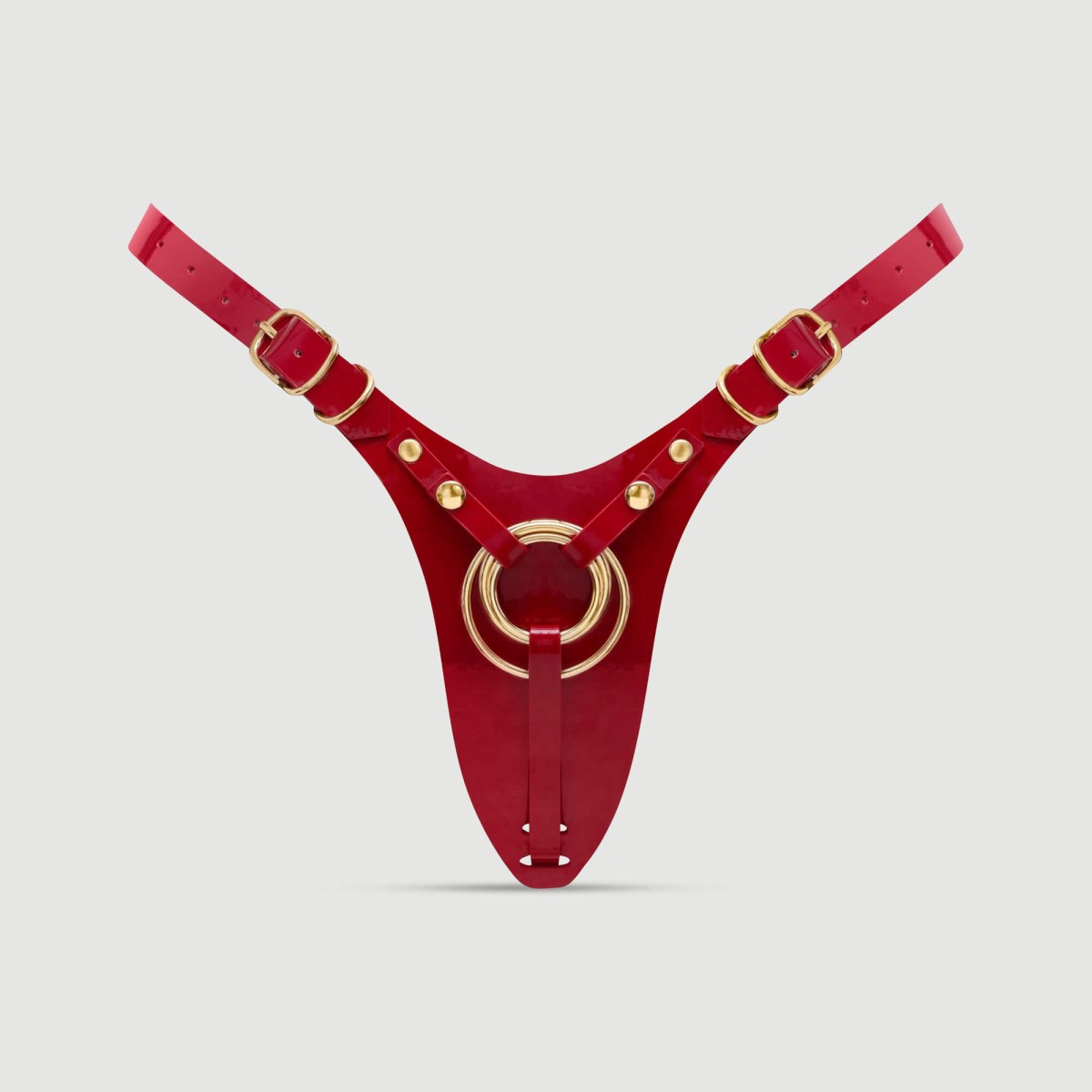 Leatherette Harness Fabulous Strapon - Red by Sexopolis